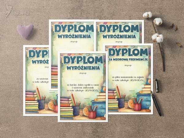 Dyplomy wyróżnienia - wzór 1