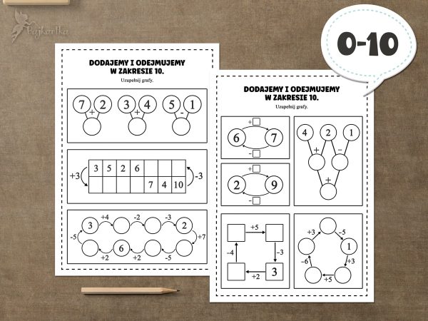 Grafy - dodawanie i odejmowanie w zakresie 10