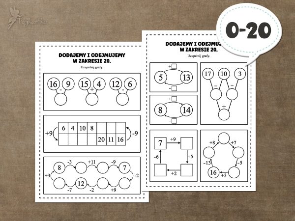 Grafy - dodawanie i odejmowanie w zakresie 20