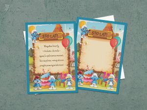 Kartka dla solenizanta: Smerfy