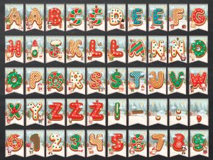 Alfabet dekoracyjny: Girlanda Święta