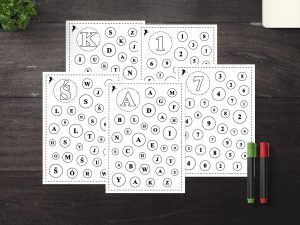 Kolorujemy litery i cyfry